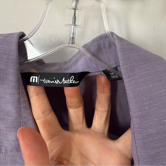 TravisMathew Studebaker Regular Fit Short Sleeve Shirt in Cadet Purple M NWOT - Picture 2 of 12